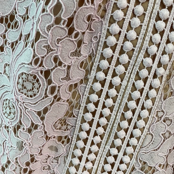 Bardot Blush Lace V-Neck Dress Size 8 - Picture 5 of 7